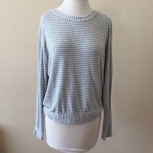 Michael Stars grey striped long sleeve top M